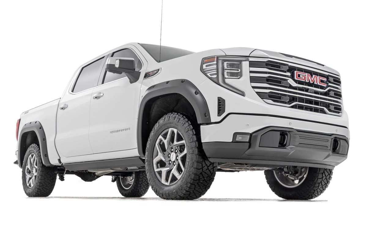 GMC Sierra 1500 Pocket Fender Flares - Rough Country - Coastal Dune - '19-'26